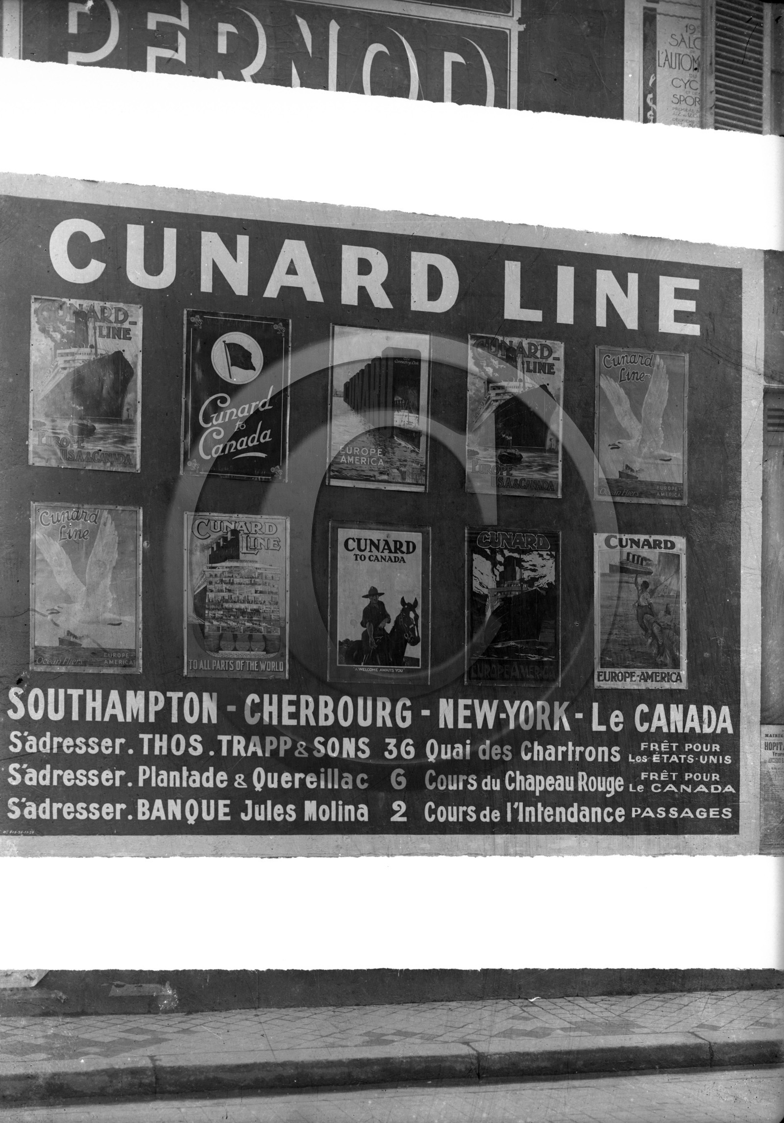 BX 547 les murs de Bordeaux pub. Cunard line.jpg